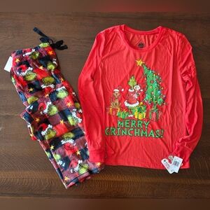 NWT The Grinch Womens XS Christmas Holiday Pajama Set